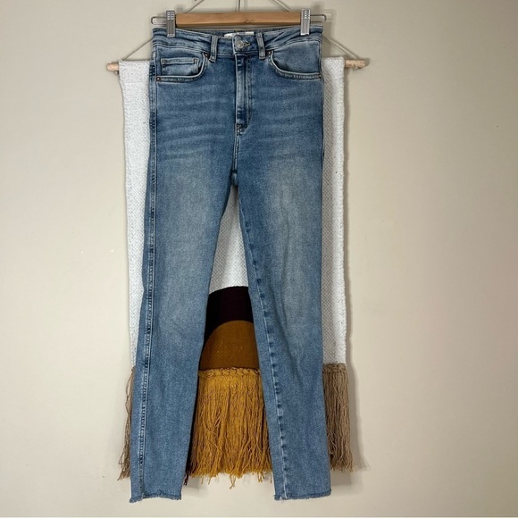 FREE PEOPLE RAW HIGH RISE JEGGING BLUE SIZE 27 - Picture 2 of 9